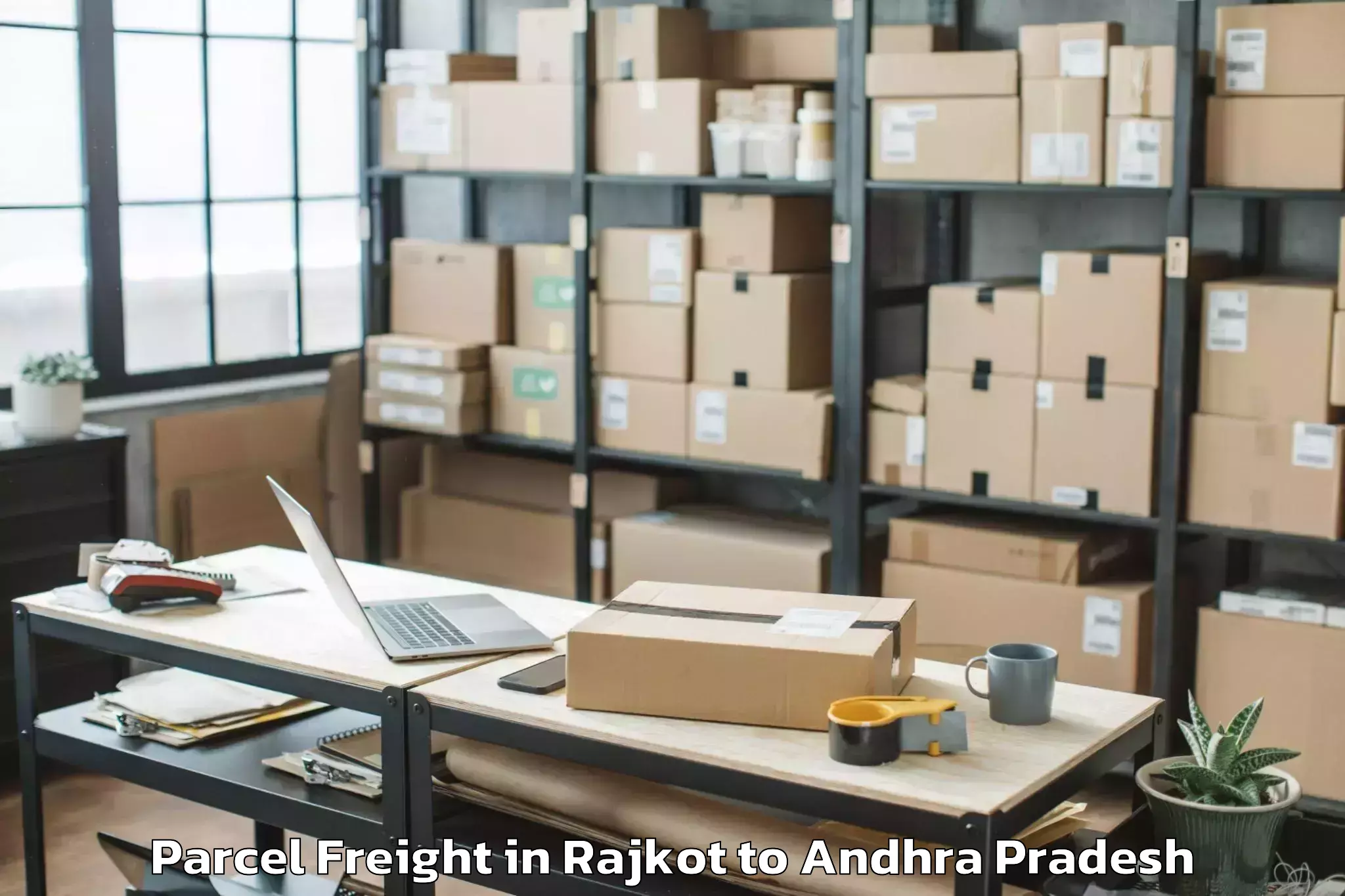 Easy Rajkot to Rambilli Parcel Freight Booking